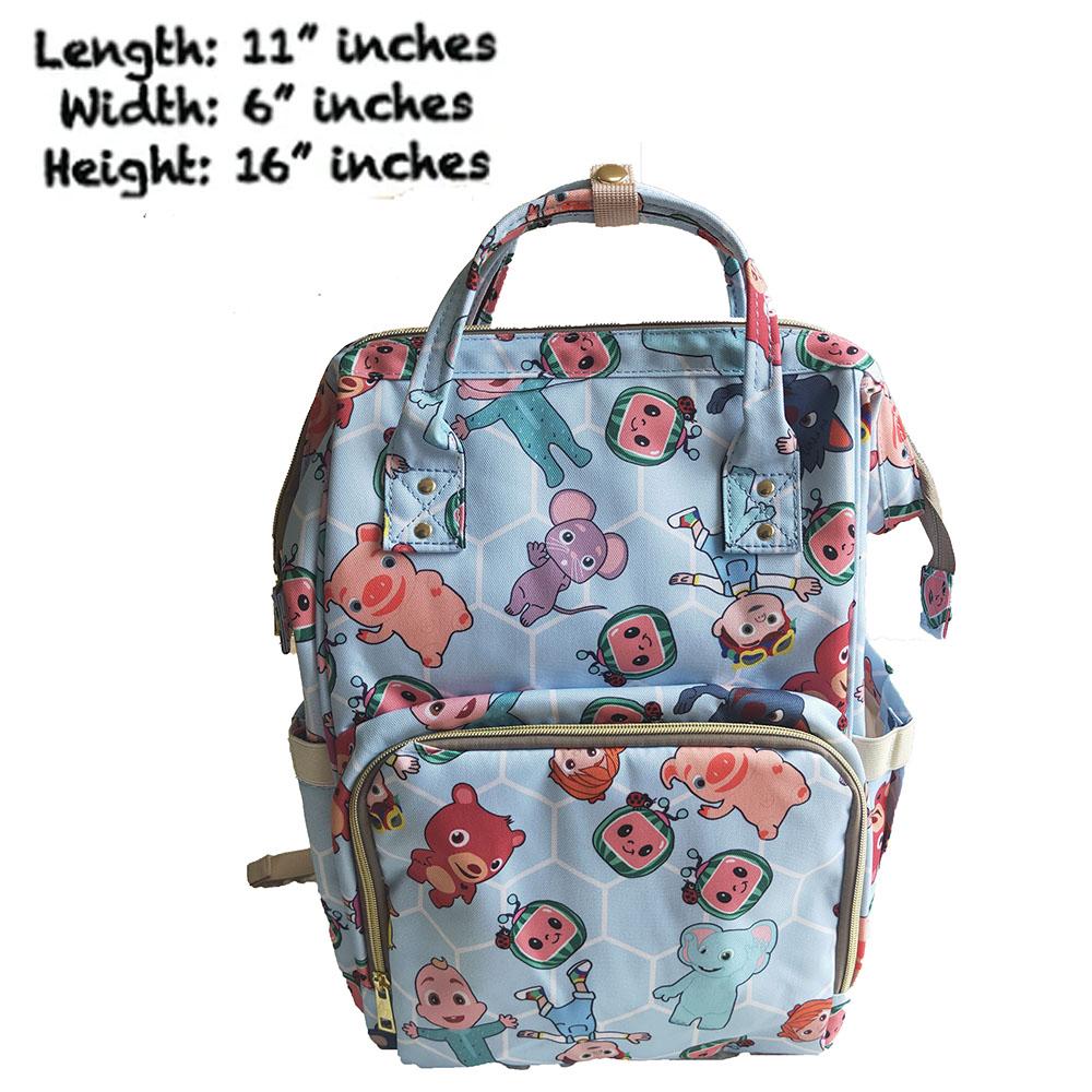 C16-M Blue Watermelon Print Cartoon School Bag Bagpack