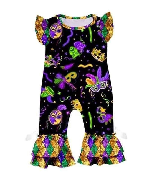 Mardi Gras Girls Romper