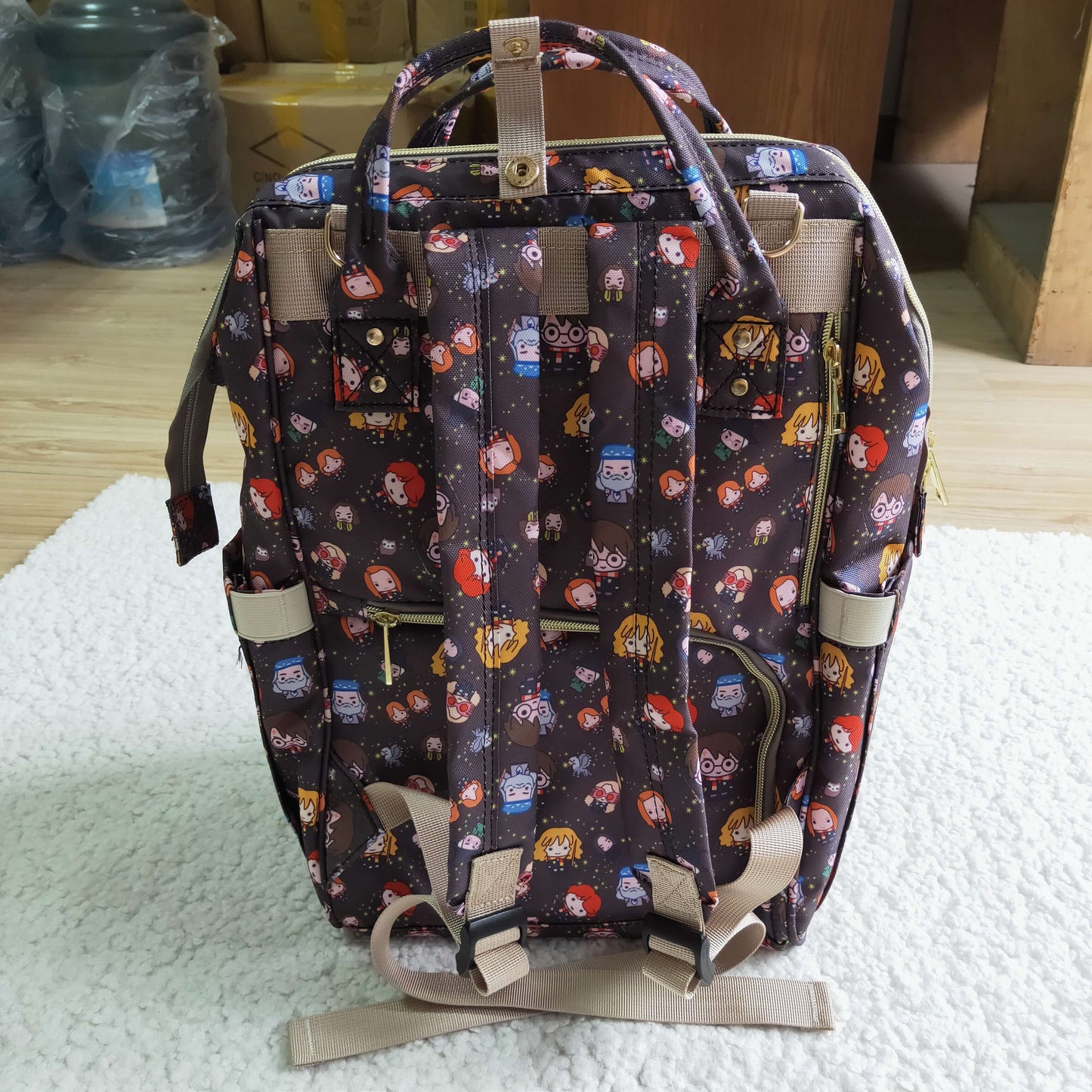 E10-m Brown Magic Cartoon School Bag Bagpack