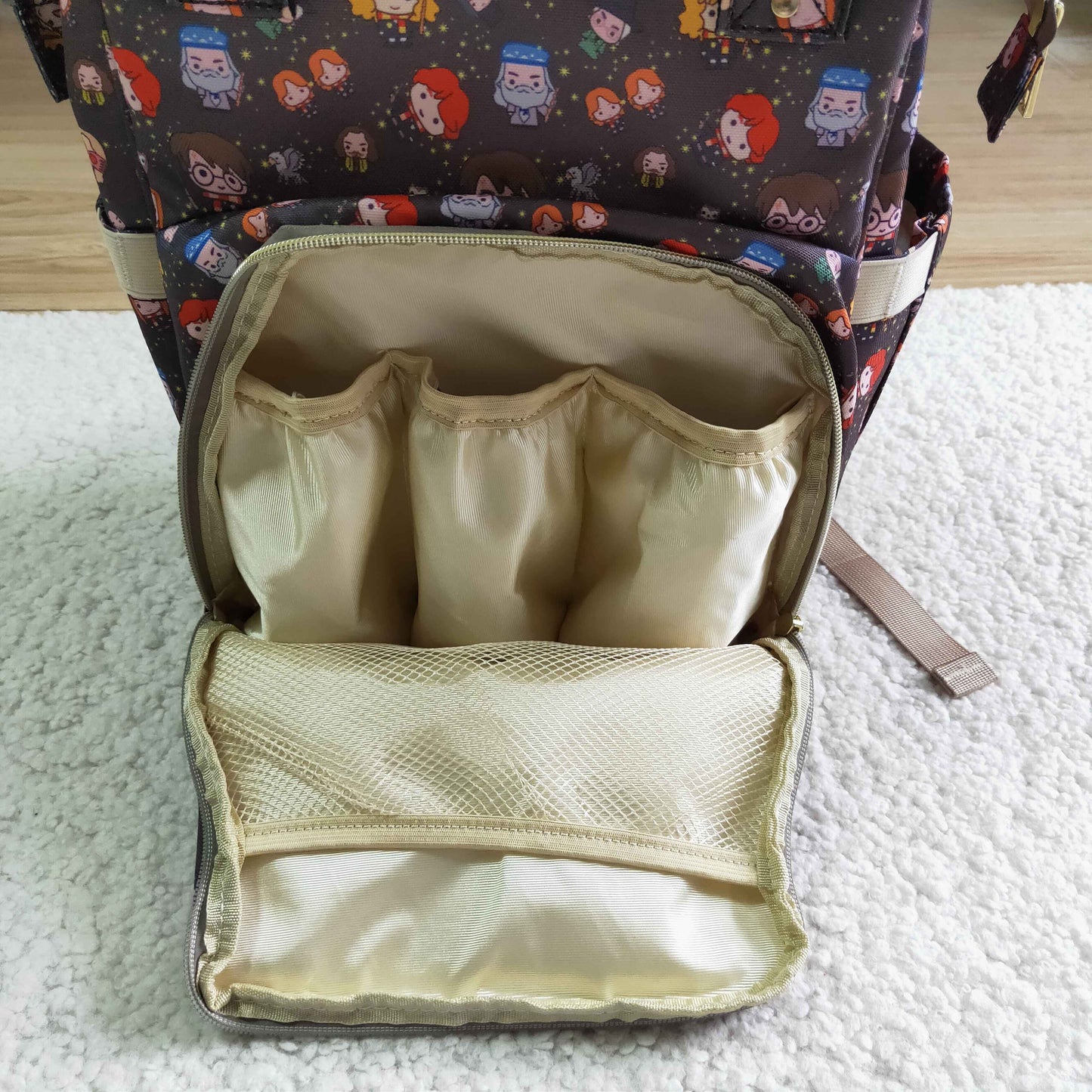 E10-m Brown Magic Cartoon School Bag Bagpack