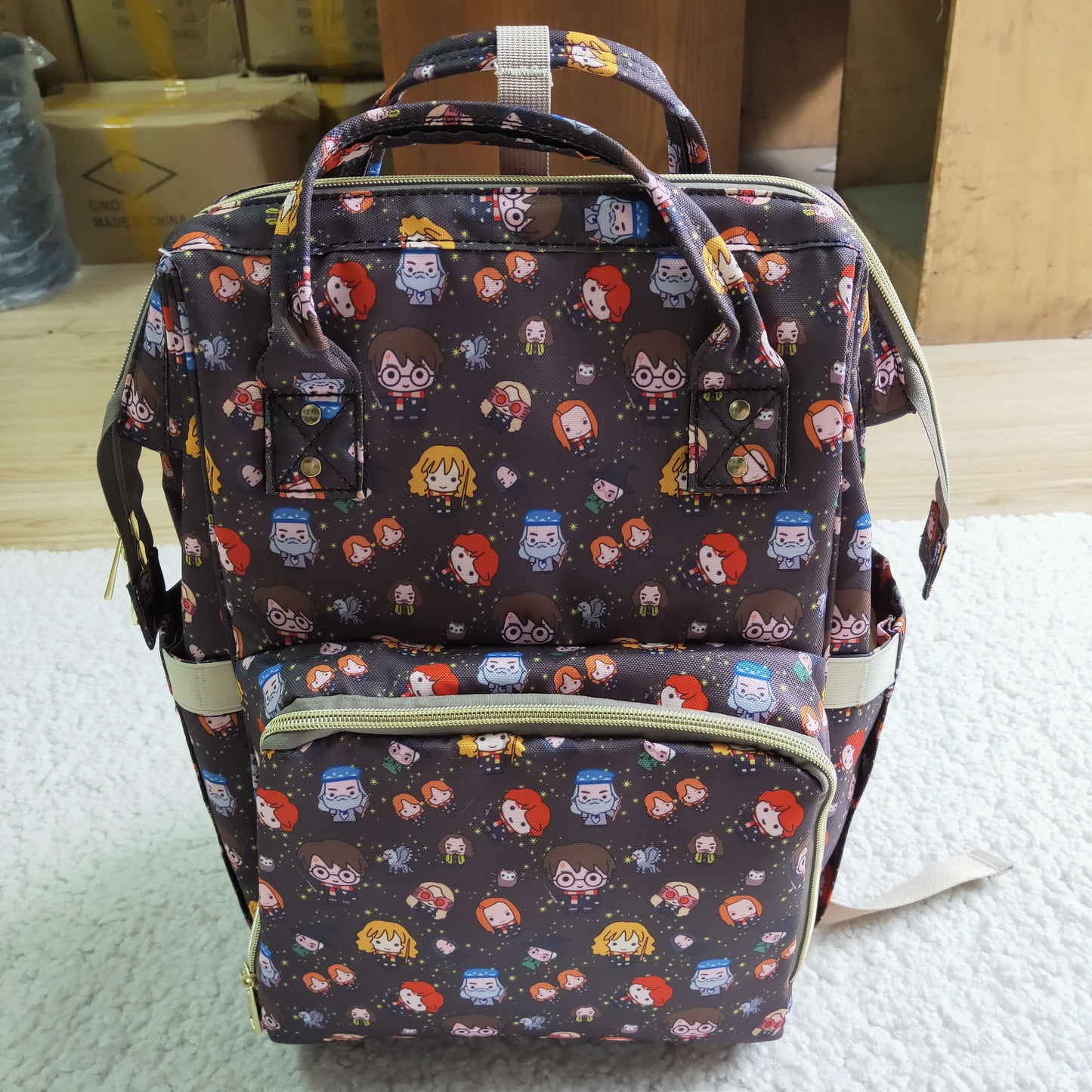 E10-m Brown Magic Cartoon School Bag Bagpack