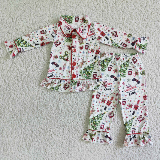 Christmas Long Sleeve Winter Girls Pajamas