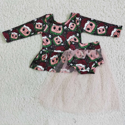Clearance 6 A8-4 Baby Girls Cartoon Tutu Watermelon Bummies Set