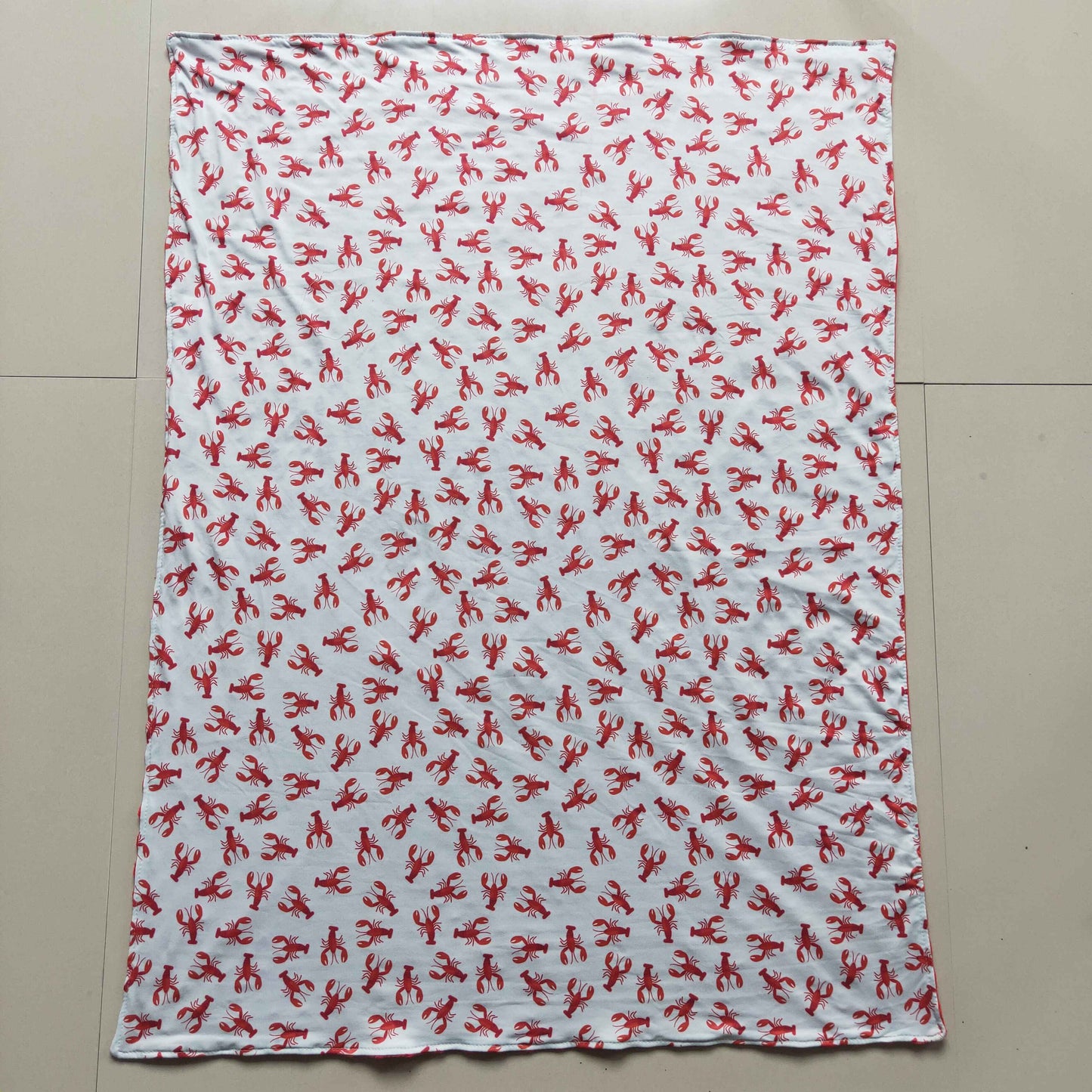 BL0034 Cray Crayfish Red  Print Blanket