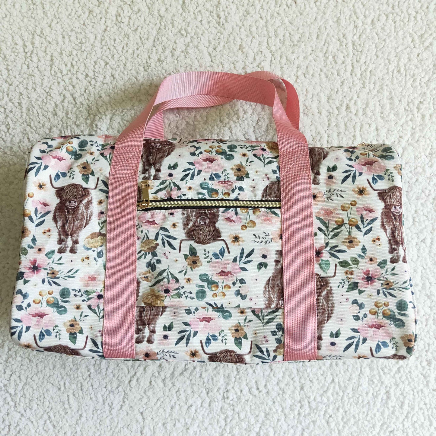 BA0008 Pink Highland Cows Print Little Bag Bagpack