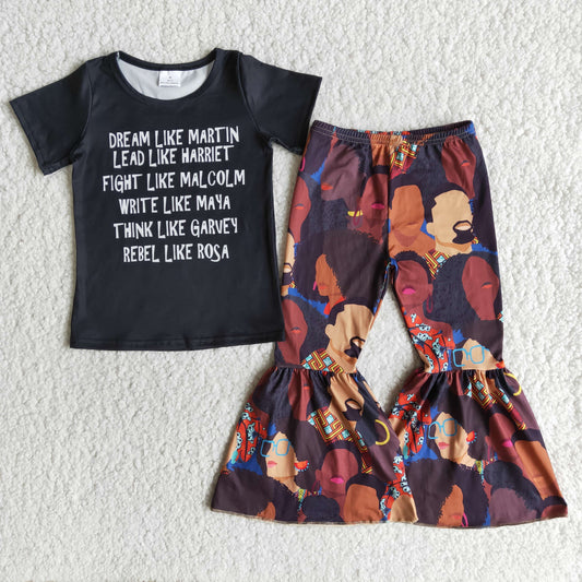 Black History Month Short Sleeve Girls Outfits