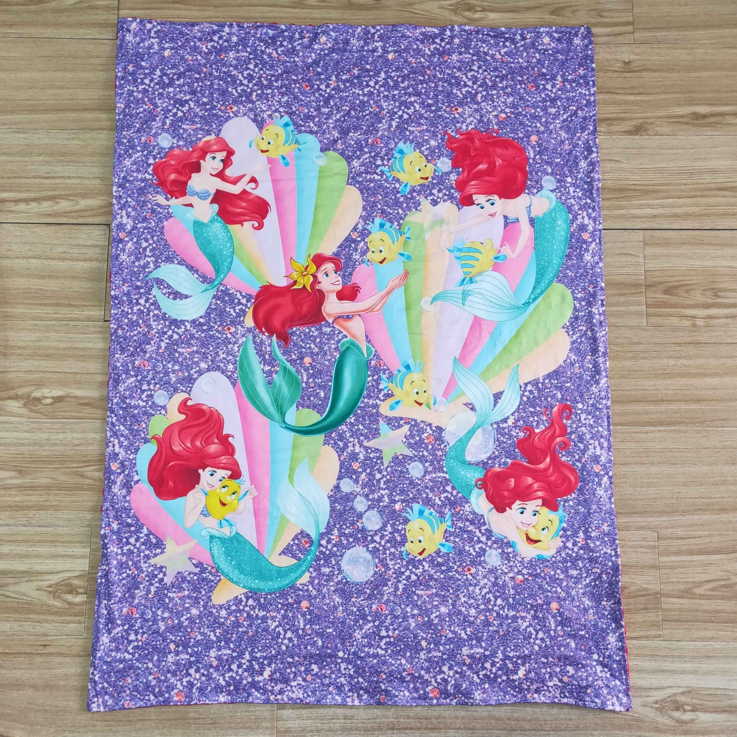 6 B4-28 Purple Red Cartoon Baby Girls Mermaid Blanket