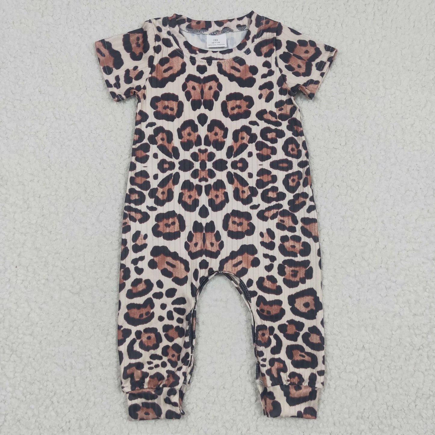 SR0293 Leopard Boys Short Sleeve Romper