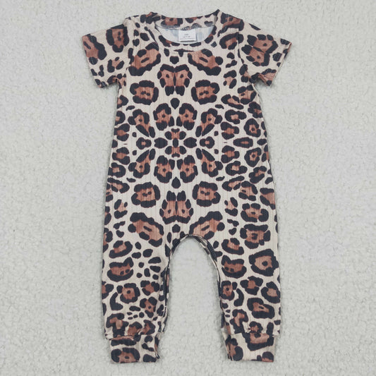 SR0293 Leopard Boys Short Sleeve Romper