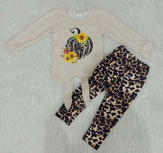 Sunflower Pumpkin Leopard Print Set