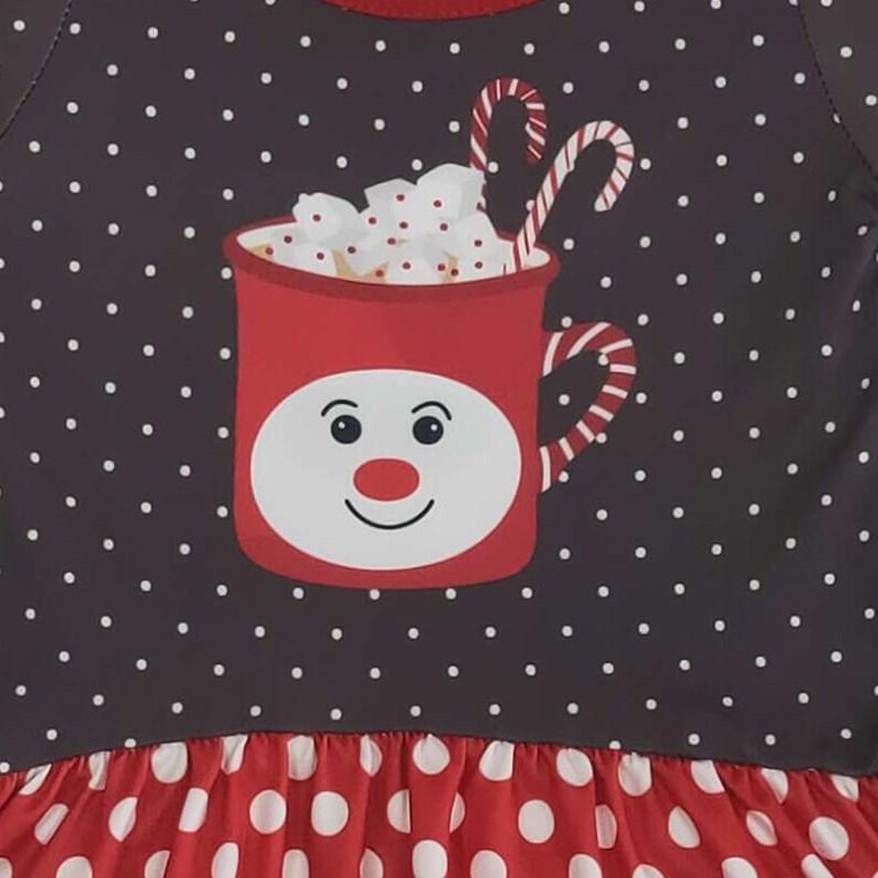 6 C22-5 Christmas Cup Santa Girls Long Sleeve Pants Outfits