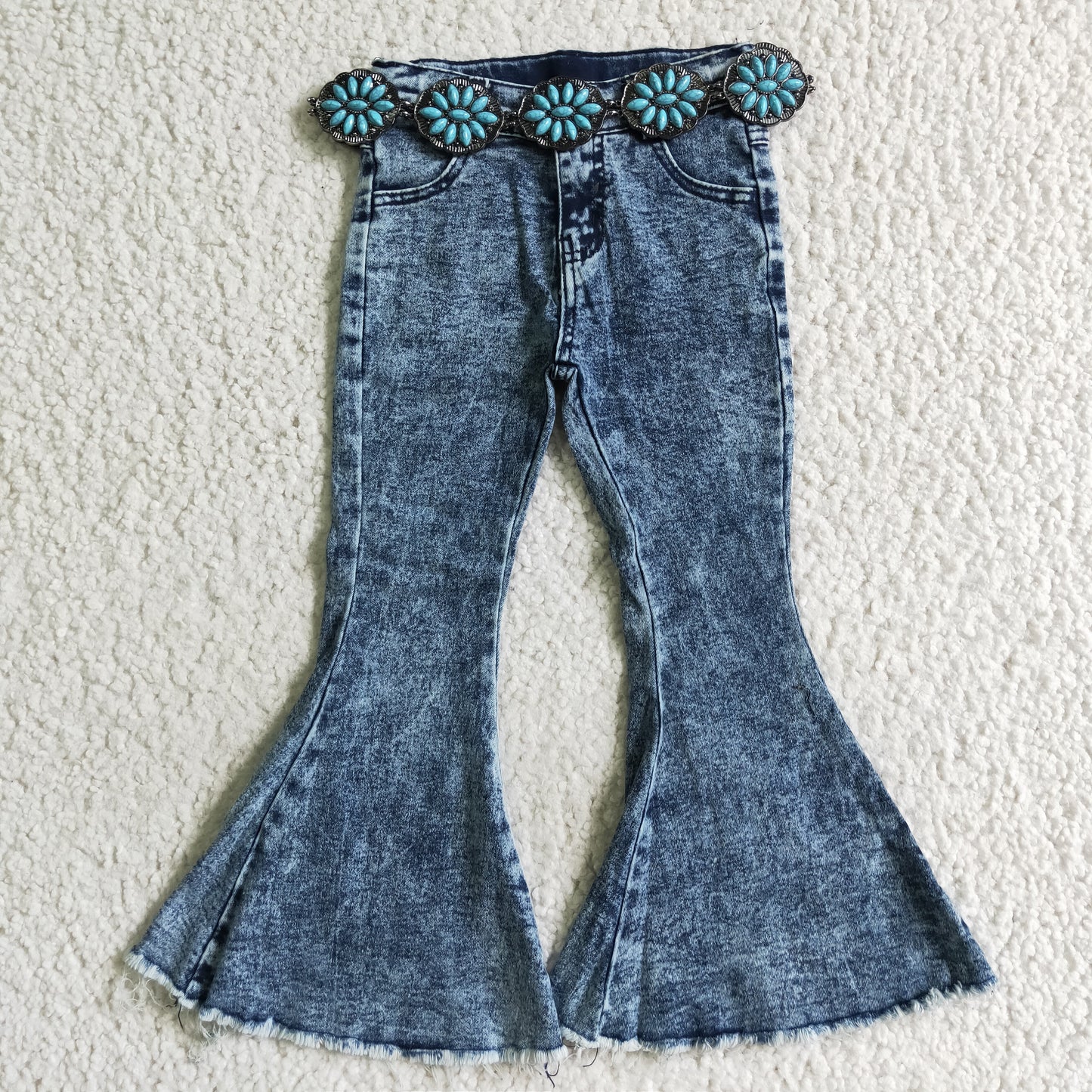 P0008 Blue Baby Girls Denim Jeans