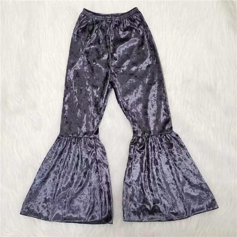 A4-21-2 Grey Velvet Bell-bottom Pants