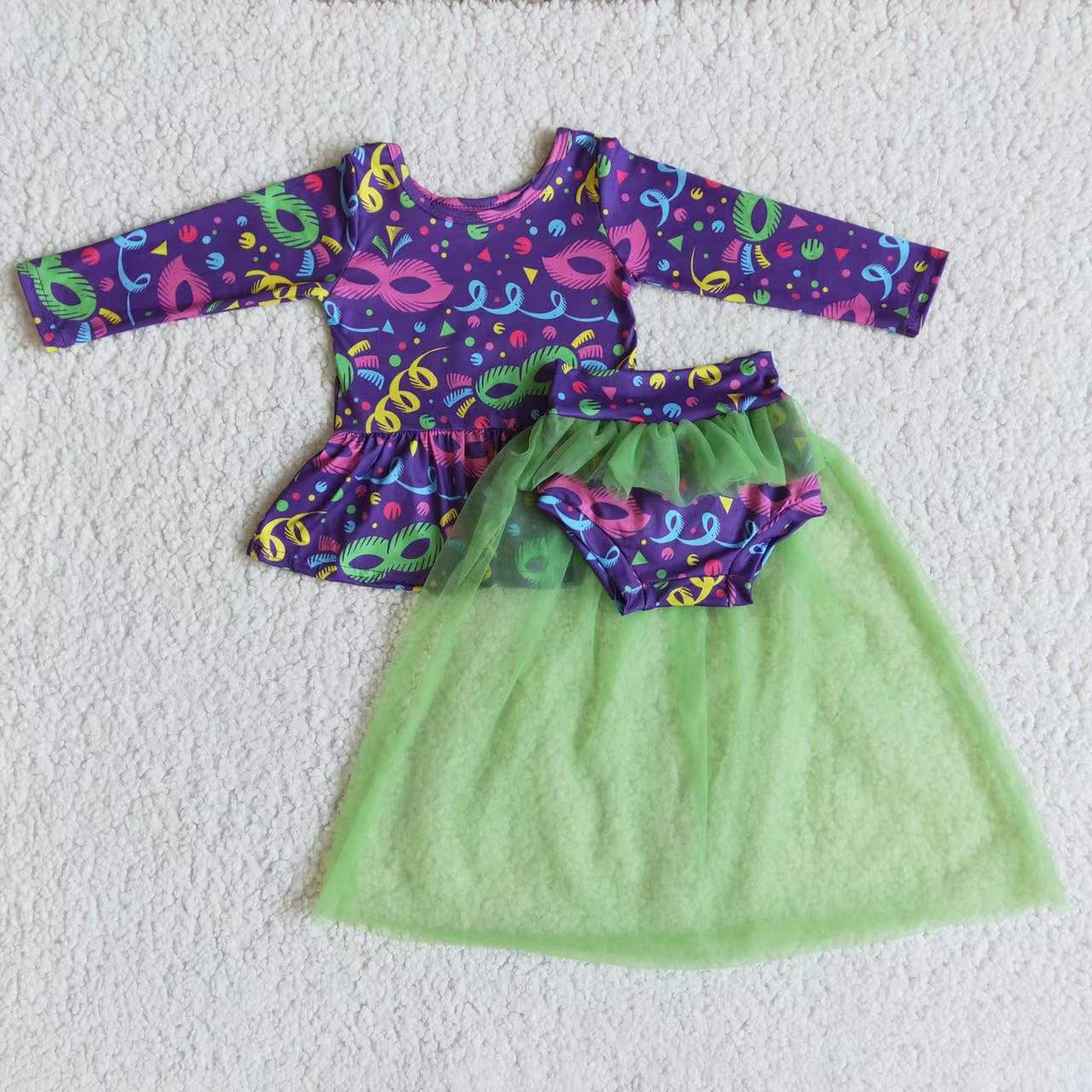 Girls Mardi Gras Tutu Bummies Set