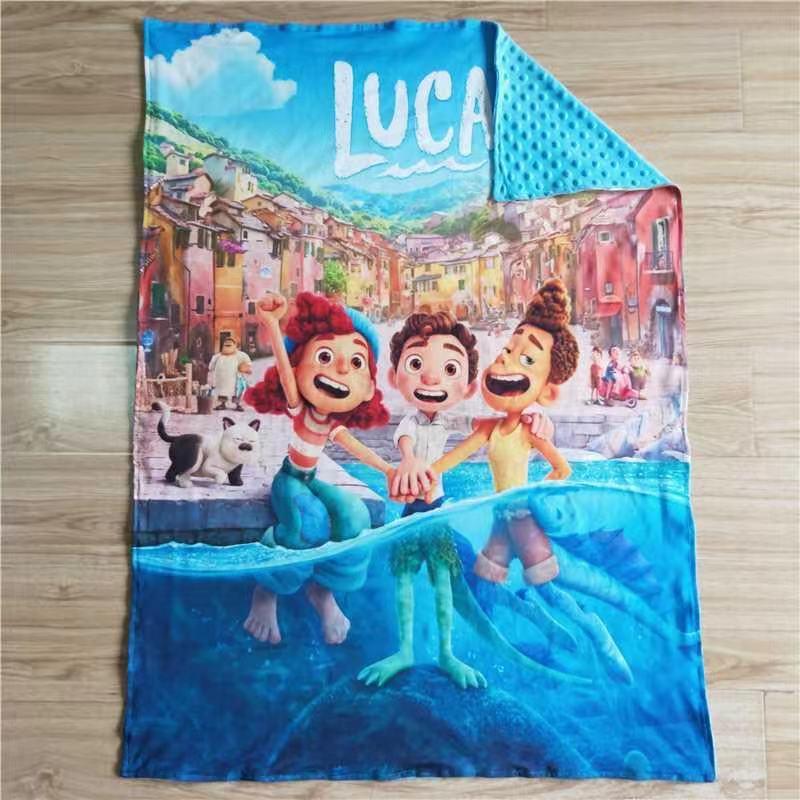 6 B10-13 Blue Cartoon Casual Blanket