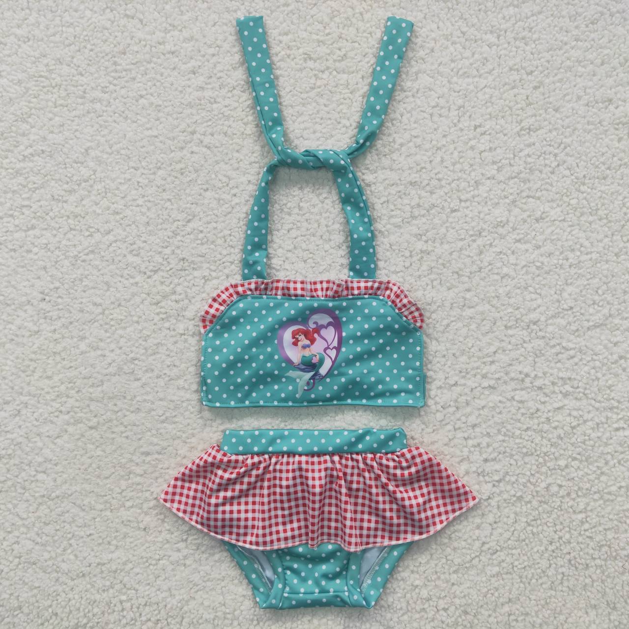 S0057 Pink Blue Green Mermaid Girls Swimming Bathing Suits Swimsuits