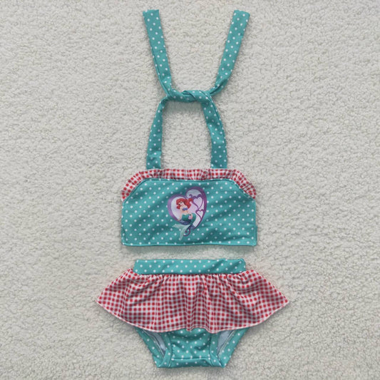 S0057 Pink Blue Green Mermaid Girls Swimming Bathing Suits Swimsuits