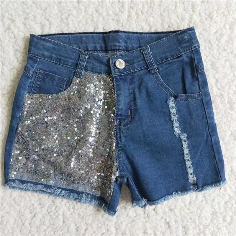 Sequin Baby Girls Summer Short Denim Jeans