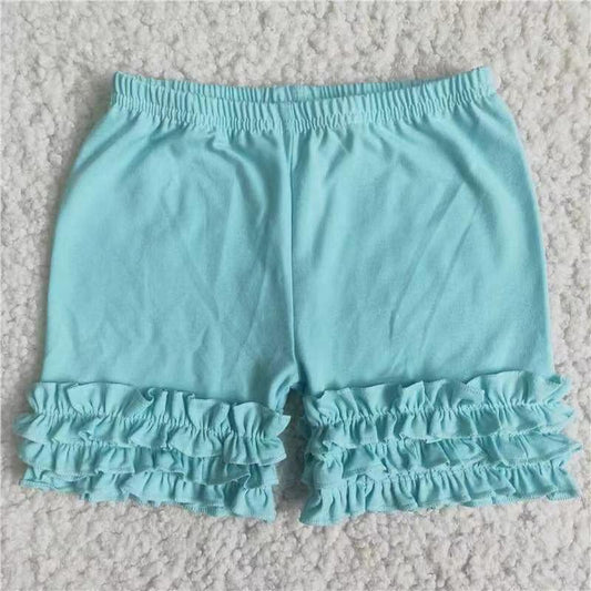 C15-28 Summer Blue Ruffles High Quality Girls Shorts