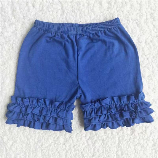 B17-13 Summer Adorable Dark Blue Ruffles High Quality Girls Shorts