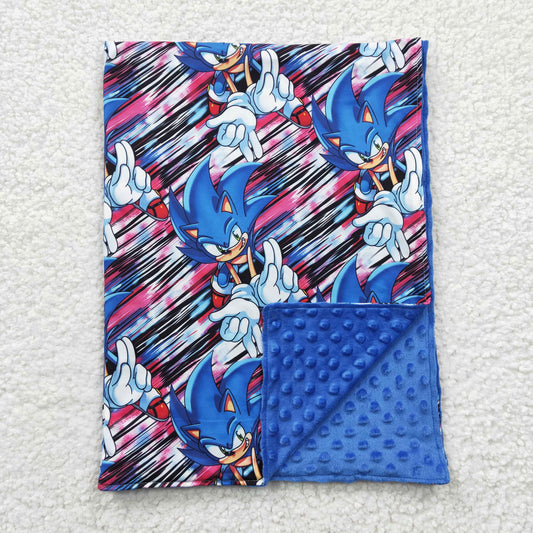 BL0038 Blue Speed Cartoon  Print Blanket