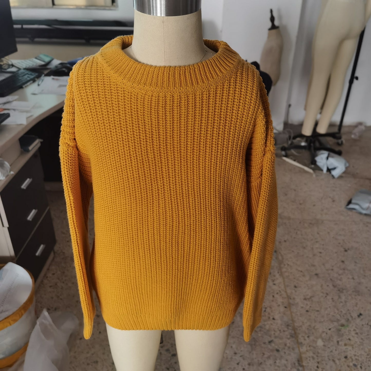 GT0034 Yellow Girls Long Sleeve Sweater