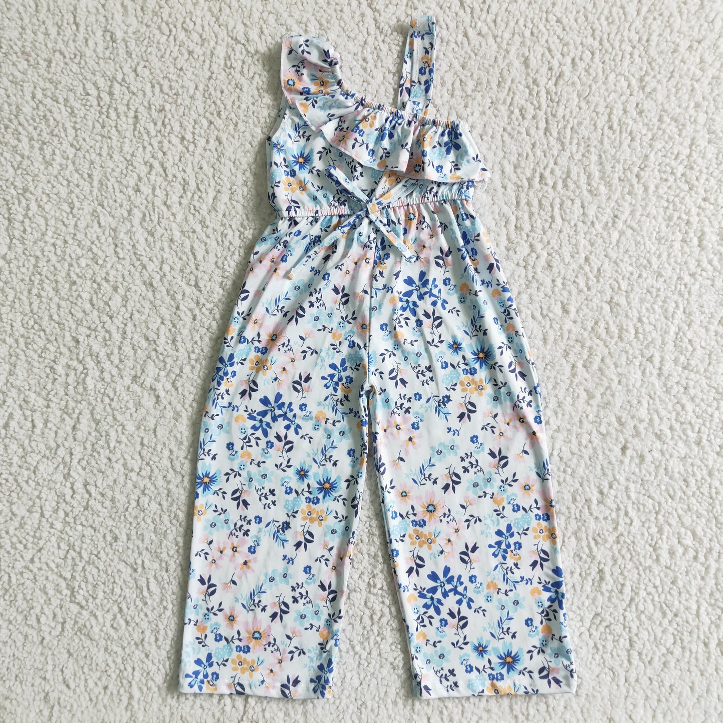 SR0007 Blue Floral Jumpsuits