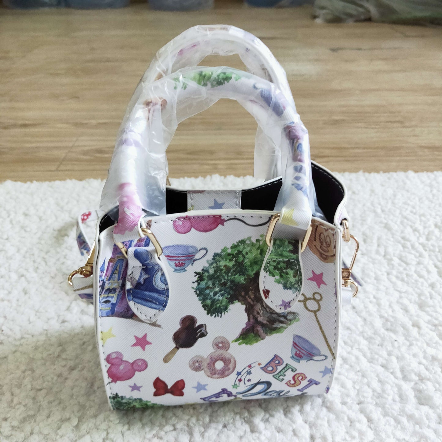 BA0014 Blue Mouse Cartoon Print Little Bag Bagpack