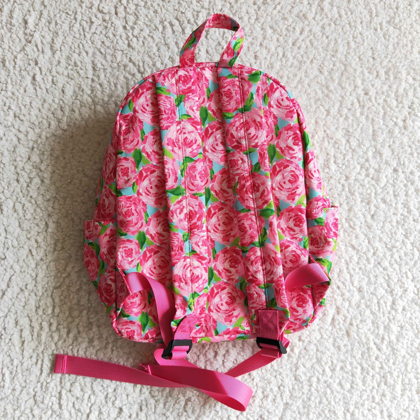 BA0022 Pink Floral Flower Print Little Bag Bagpack