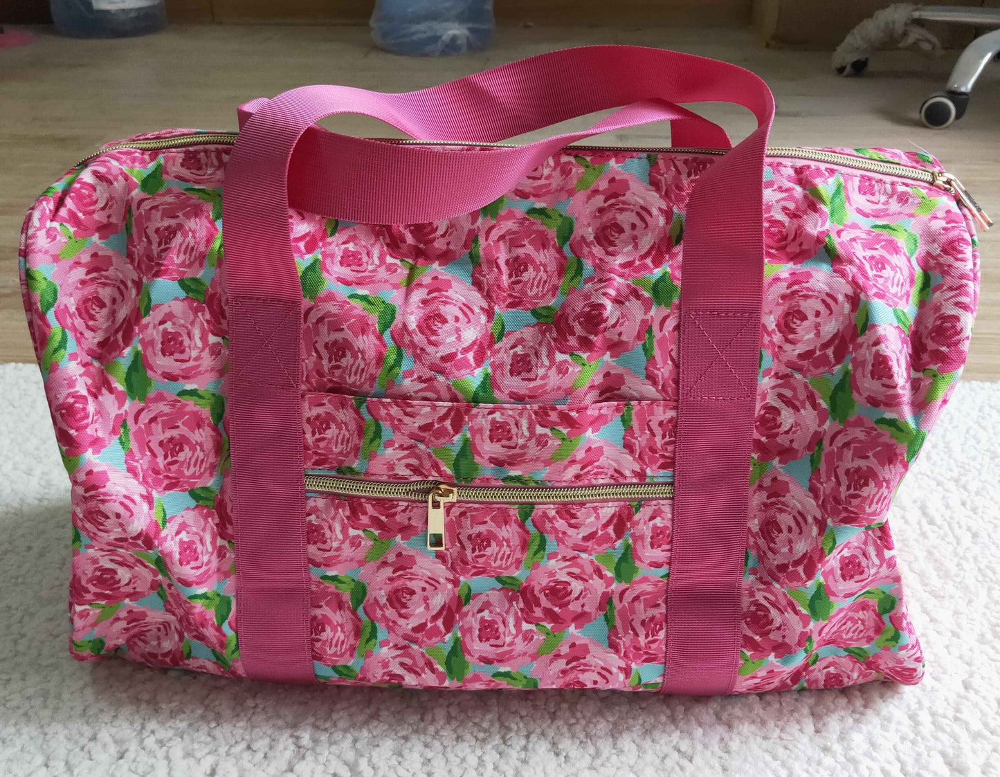 BA0025 Pink Floral Flower Little Bag Bagpack