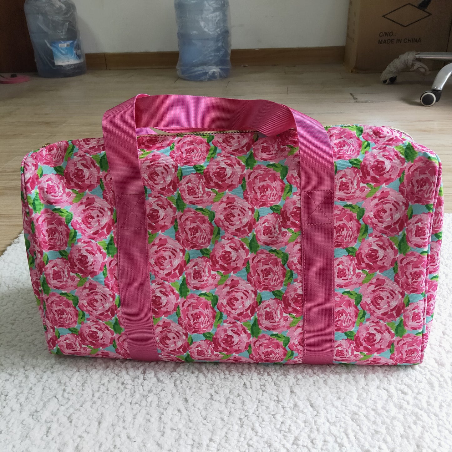 BA0025 Pink Floral Flower Little Bag Bagpack