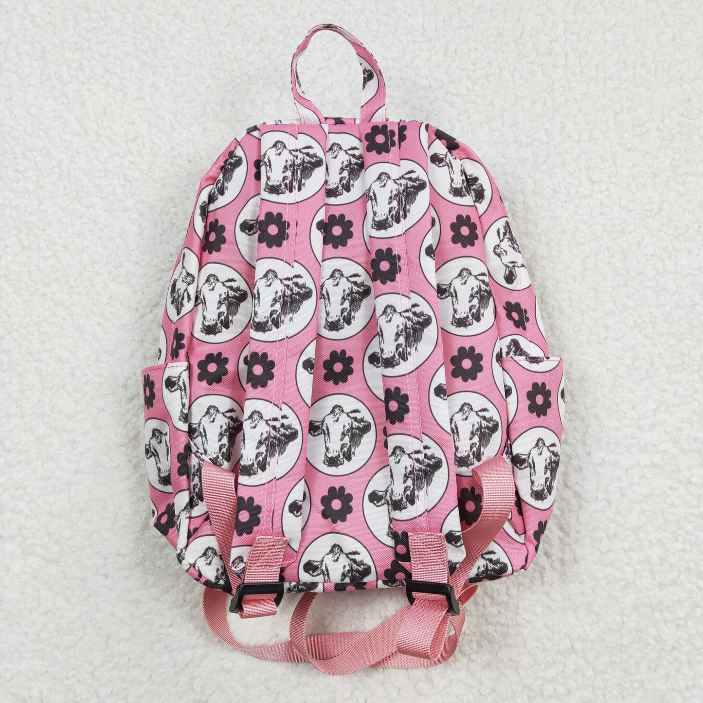 BA0035  Pink Highland Cow Western Boots Print Little Bag Bagpack