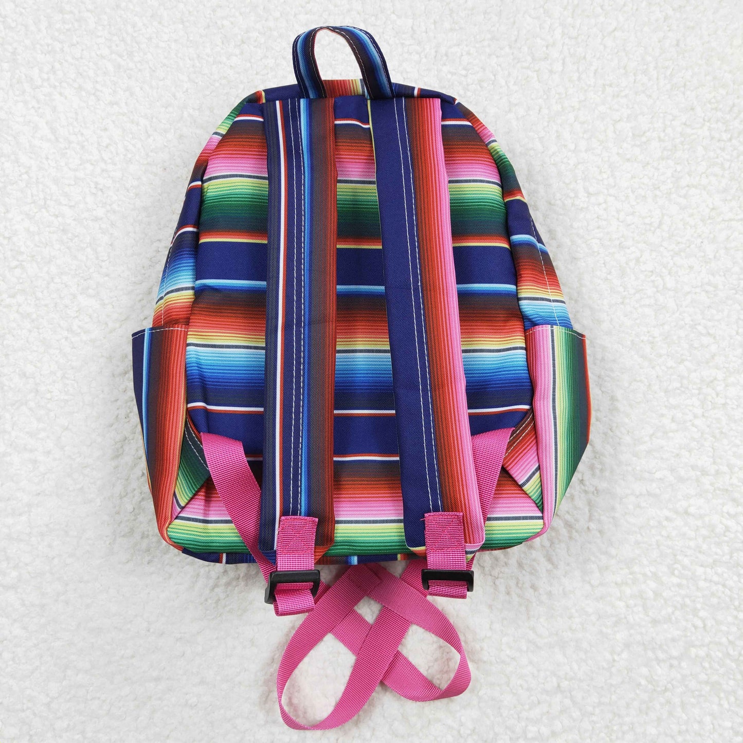 BA0039 Blue Pink Stripes Print Little Bag Bagpack