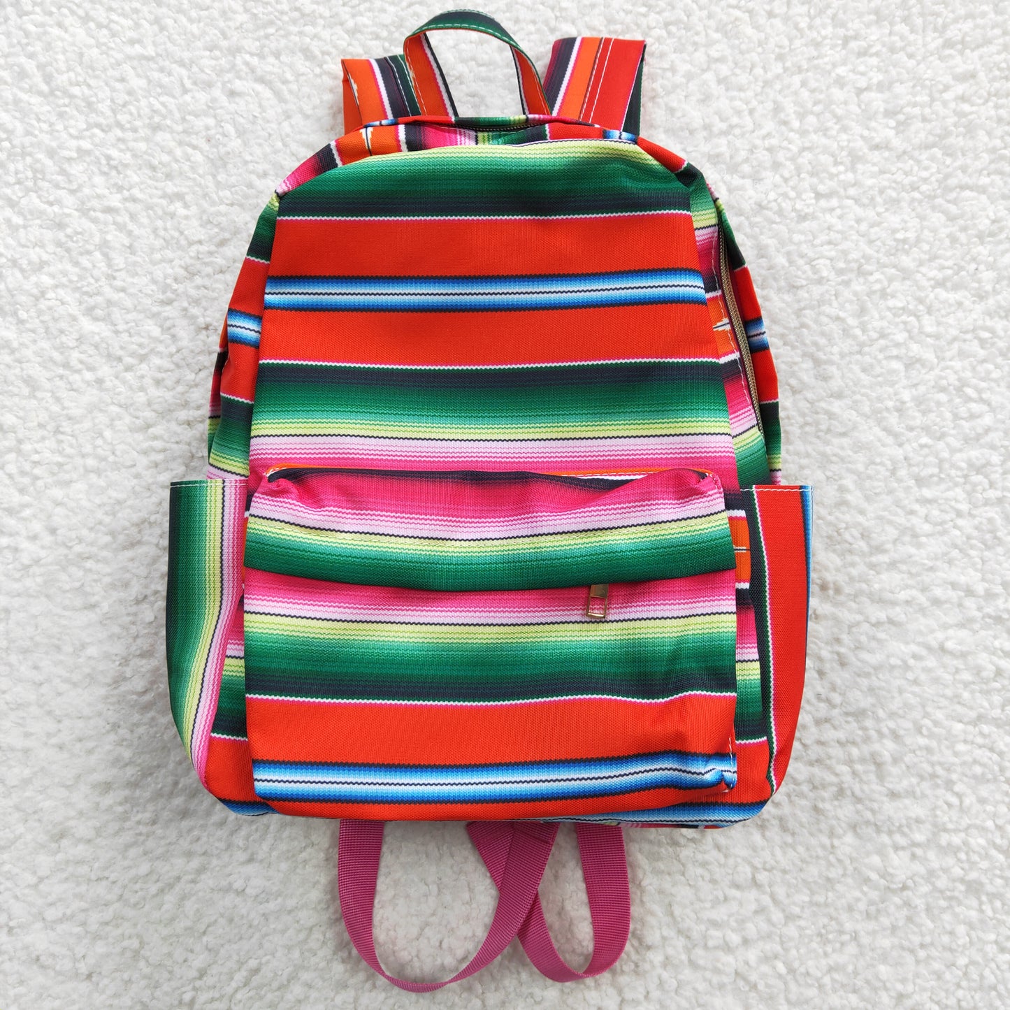 BA0040 Blue Pink Stripes Print Little Bag Bagpack