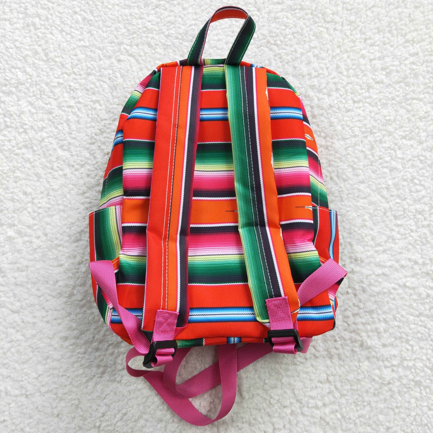 BA0040 Blue Pink Stripes Print Little Bag Bagpack