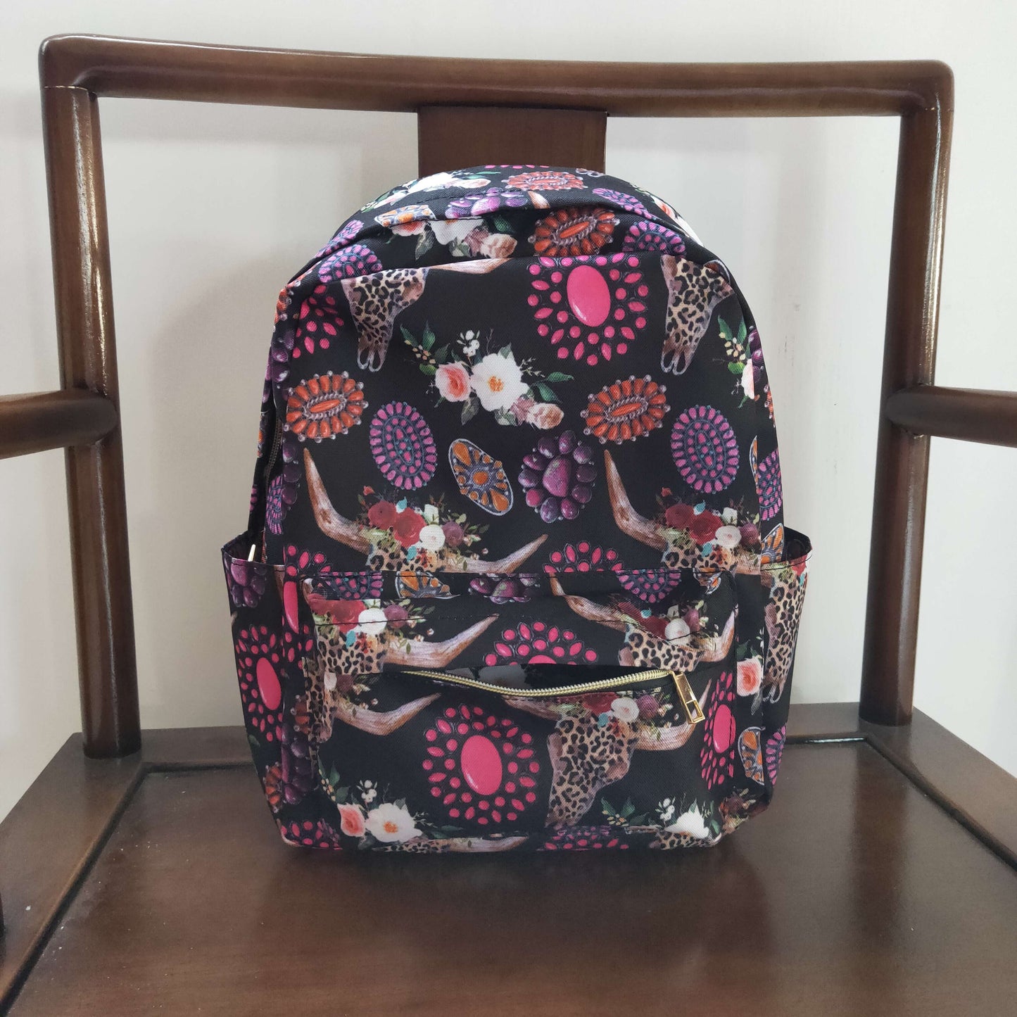 BA0042 Pink Highland Cow Print Little Bag Bagpack