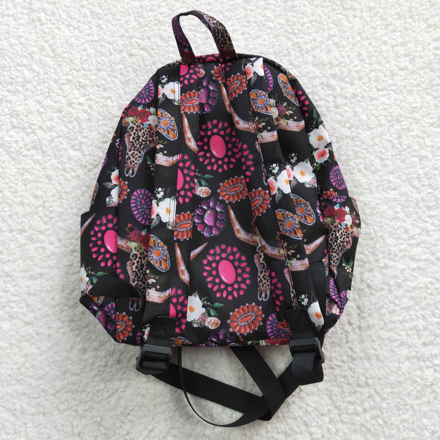 BA0042 Pink Highland Cow Print Little Bag Bagpack