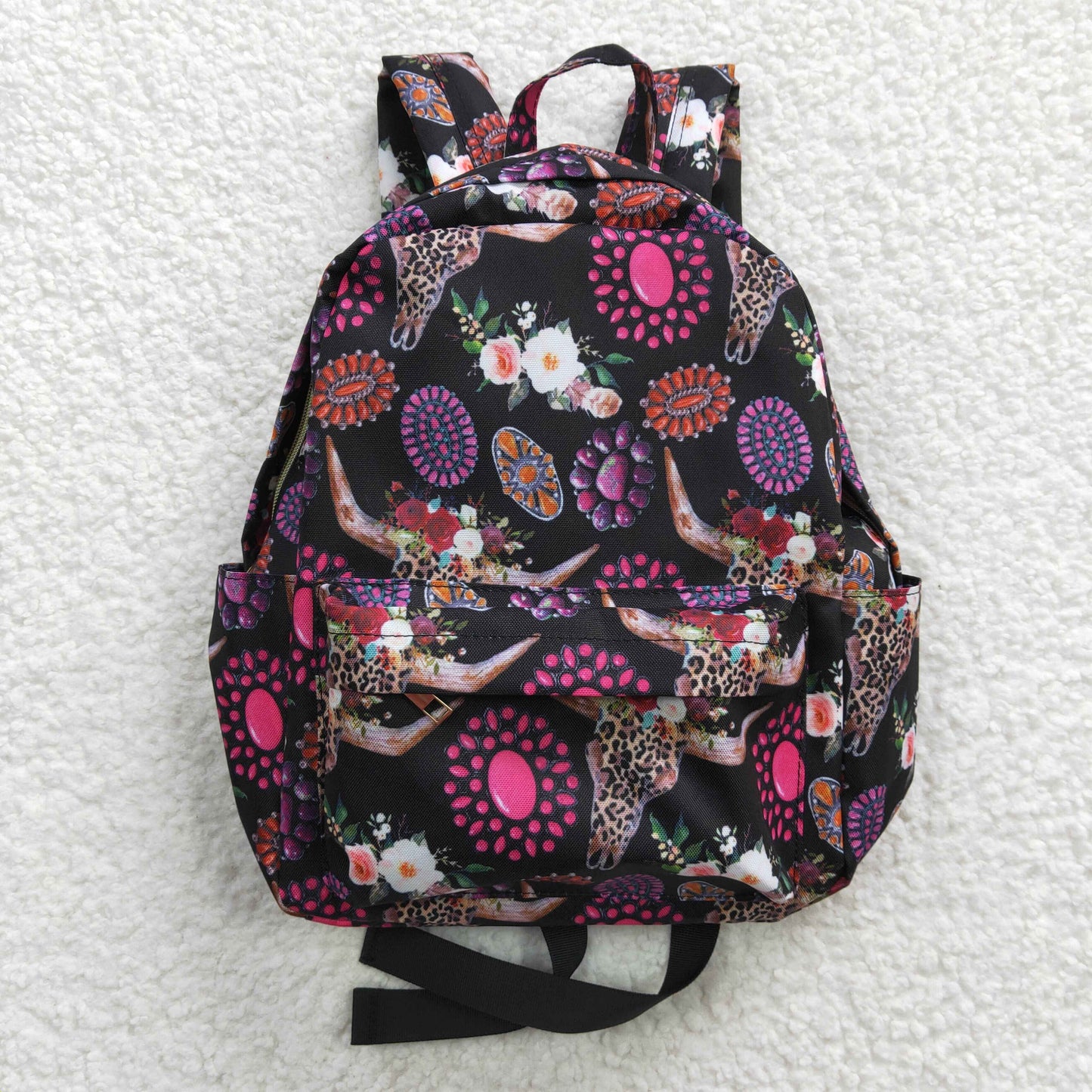 BA0042 Pink Highland Cow Print Little Bag Bagpack