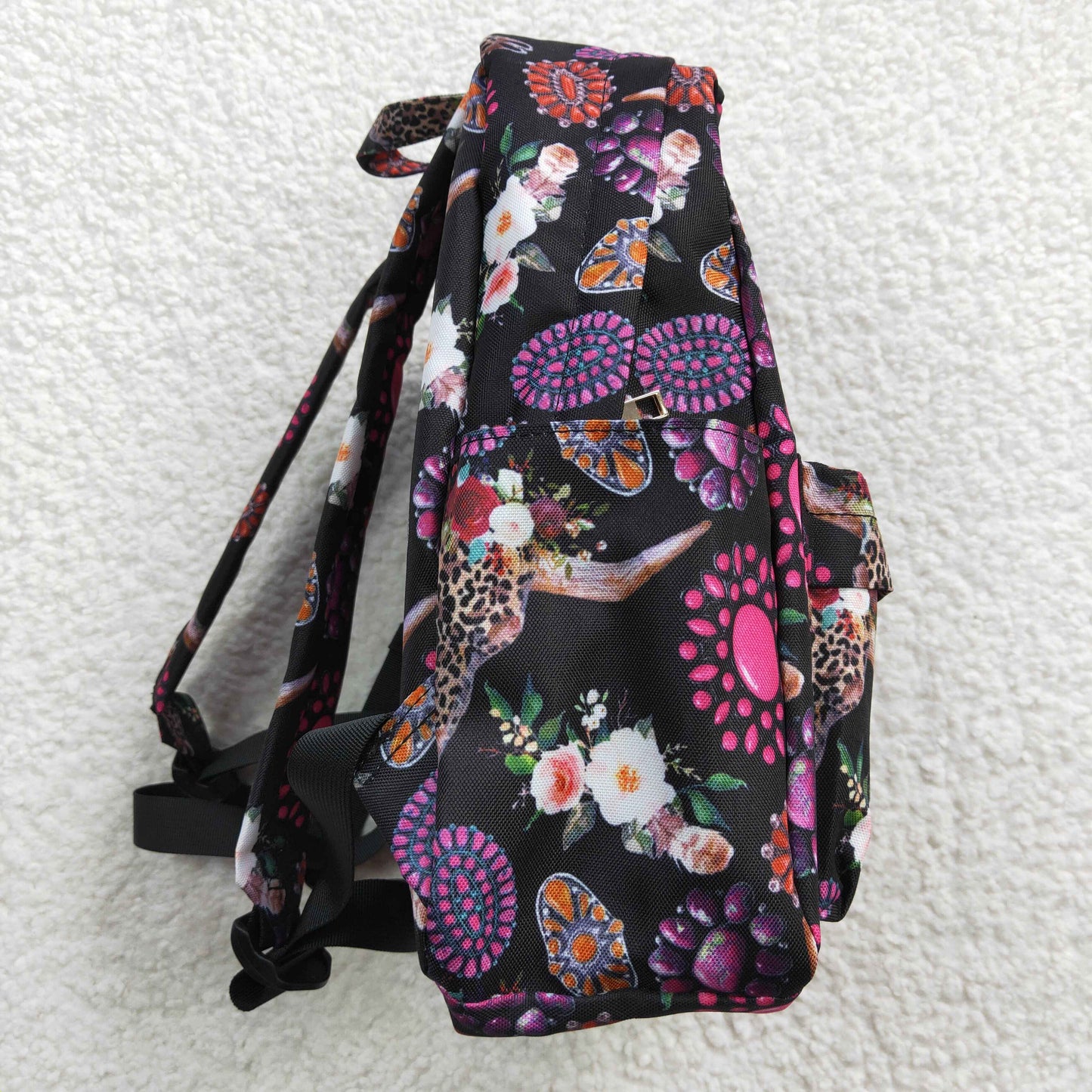 BA0042 Pink Highland Cow Print Little Bag Bagpack