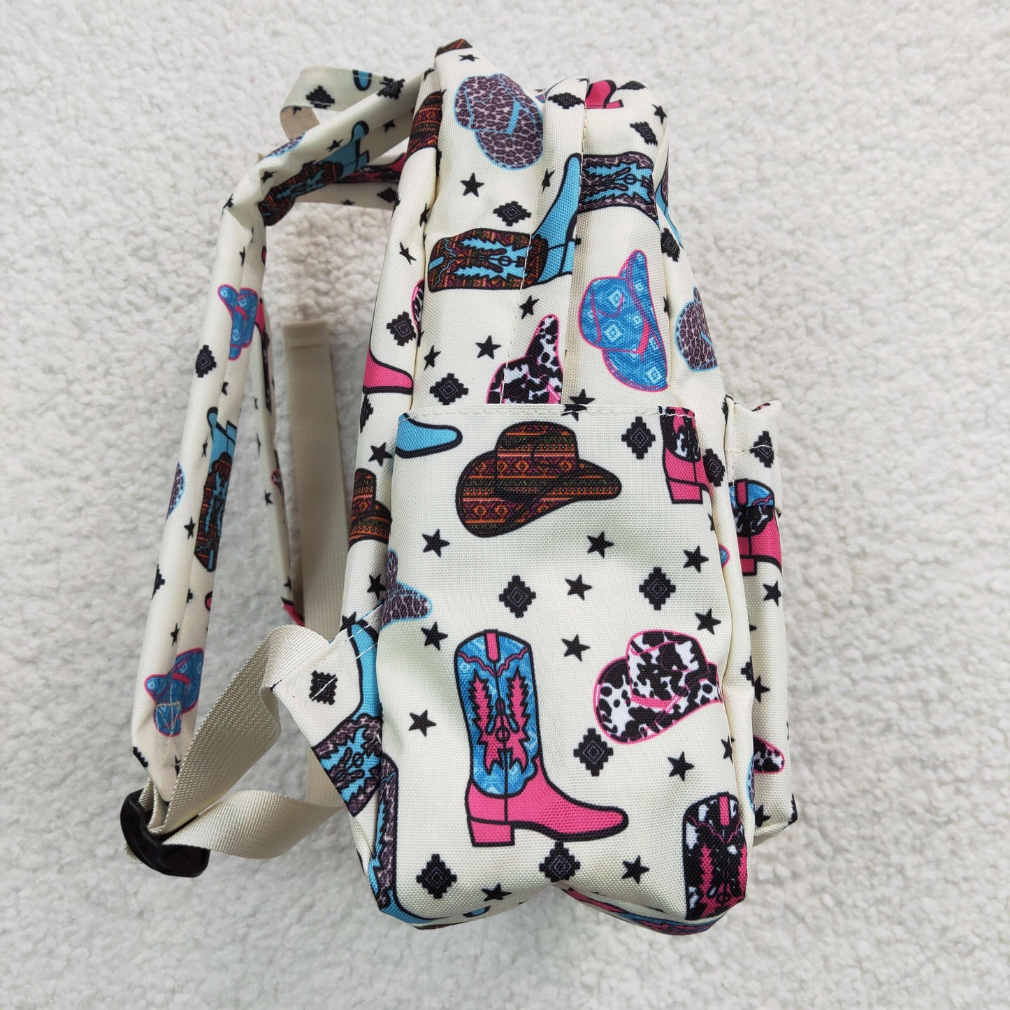 BA0045 Cowboy Boots Western  Print Little Bag Bagpack