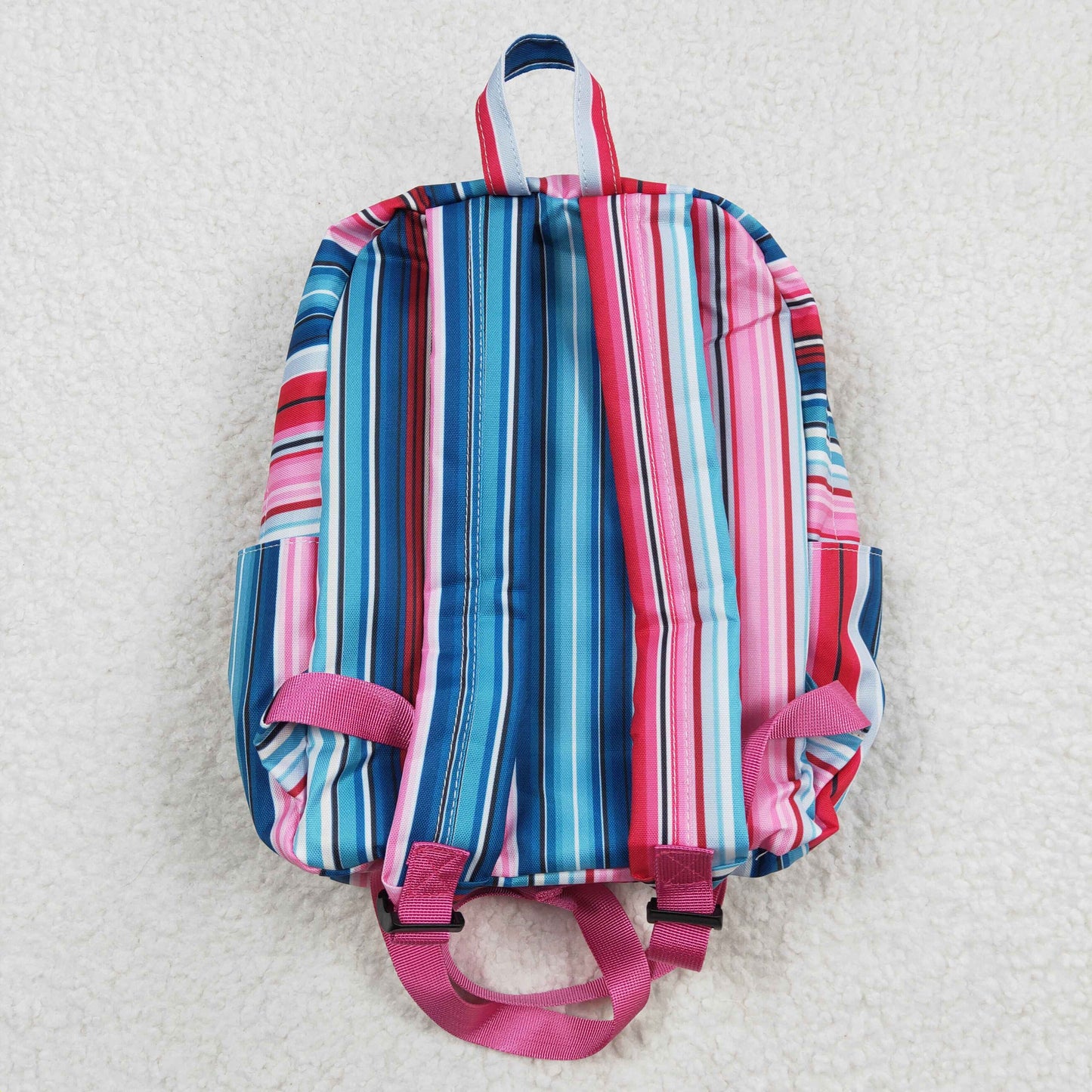 BA0046 Blue Pink Stripes Print Little Bag Bagpack