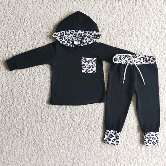 Clearance 6 B8-22 White Leopard Pockets Boys Short Sleeve Hoodies Outfits