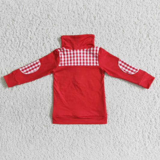 6 A11-5 Red Mouse Cartoon Boys Long Sleeve Top Collar Polo Pullover T-Shirts