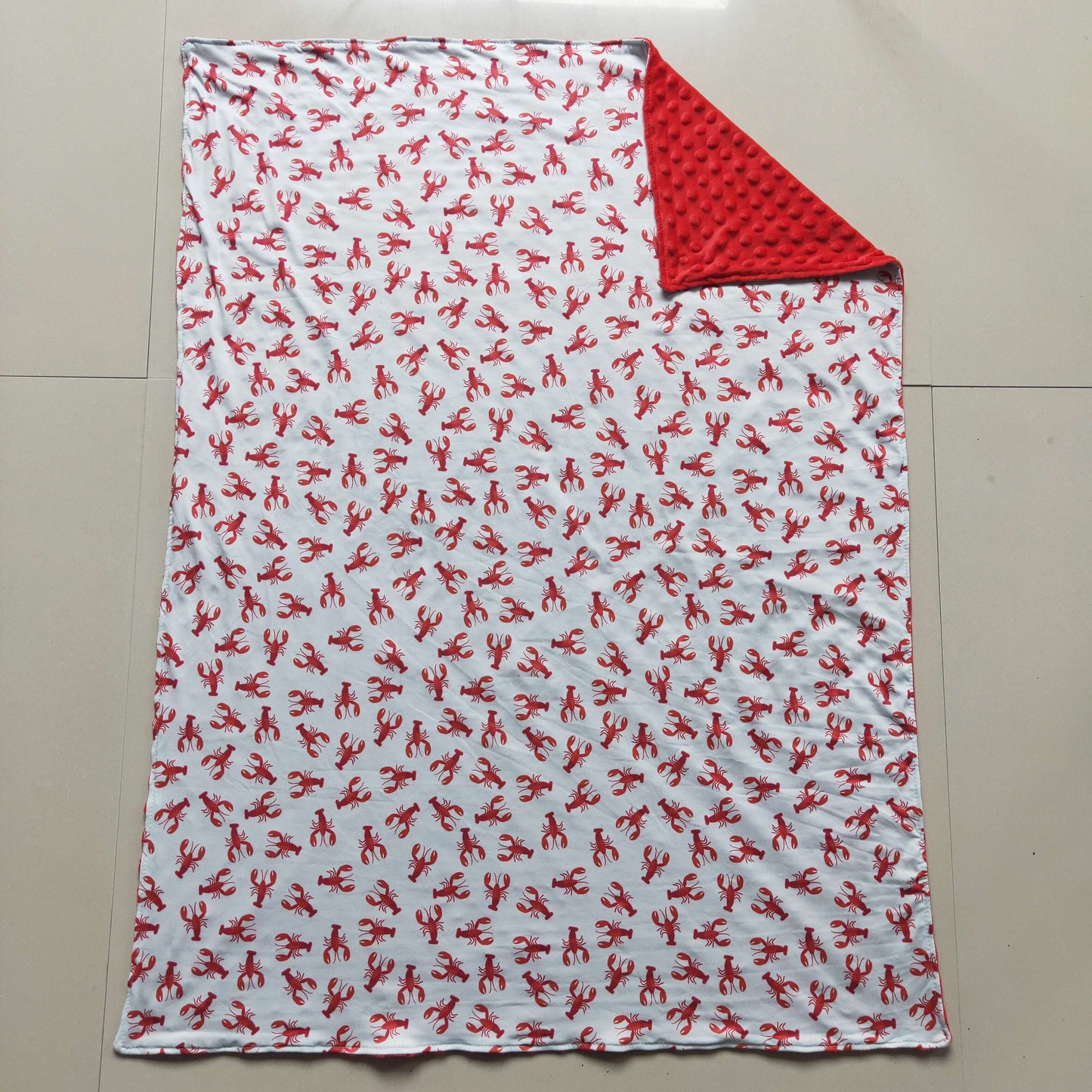 BL0034 Cray Crayfish Red  Print Blanket