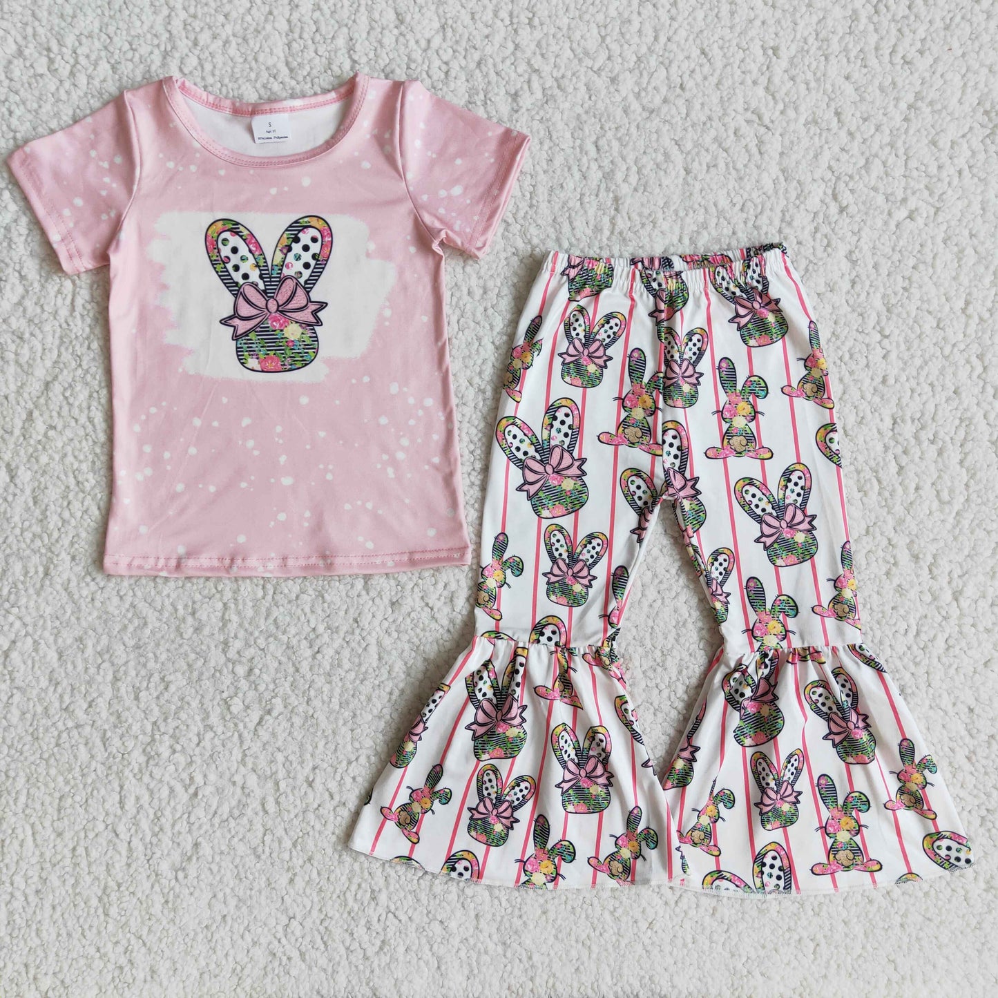 Easter Rabbits Short Sleeve Girls Set