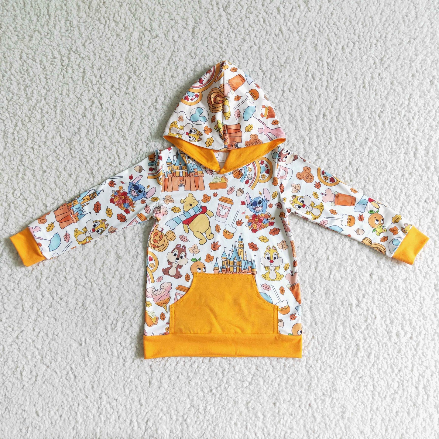 BT0045 Halloween Pumpkin Orange Cartoon Girls Long Sleeve Hoodies Top