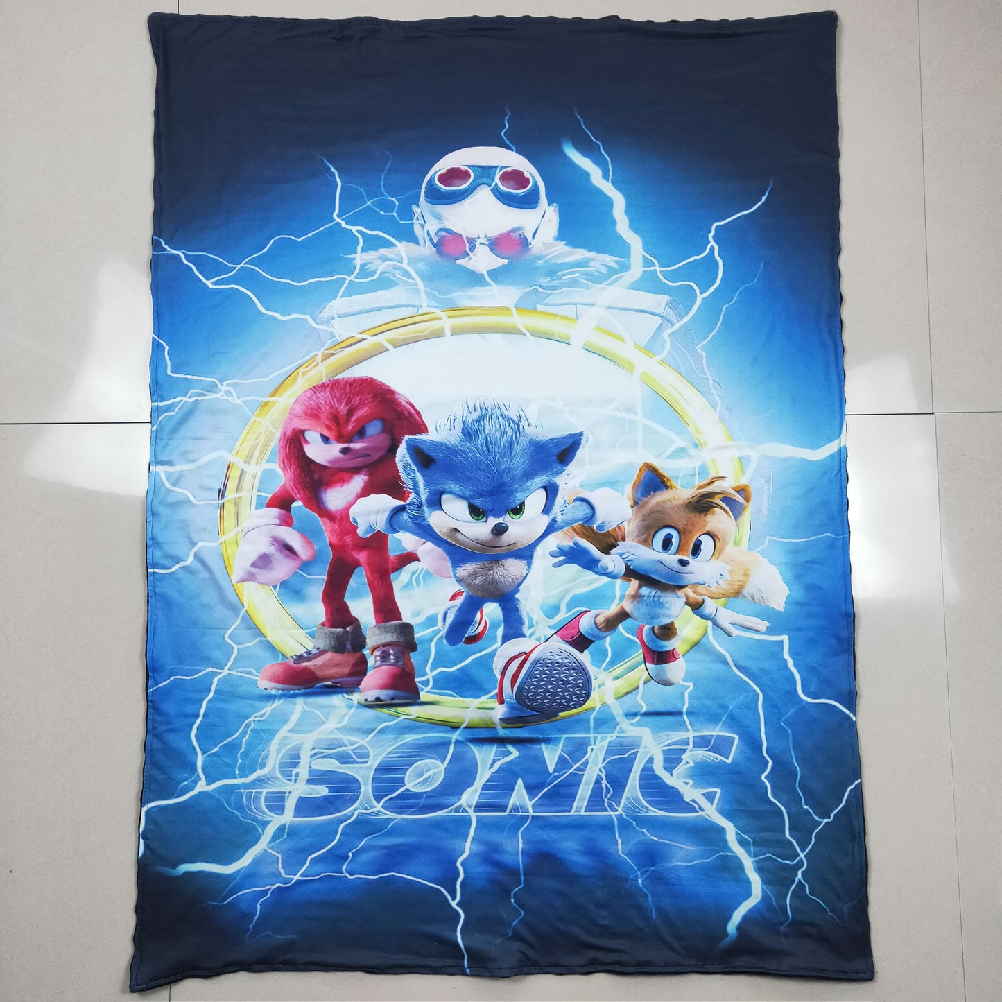 BL0037 Blue Speed Cartoon  Print Blanket