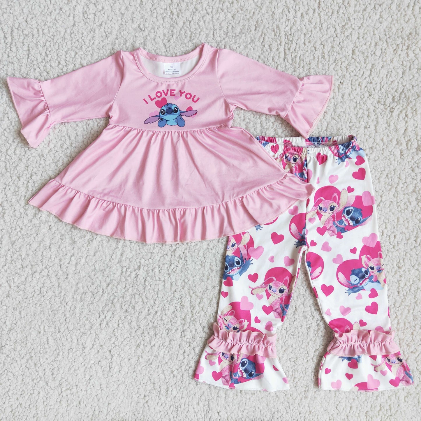 6 B1-35 I Love You Pink Kids Valentine's Outfits