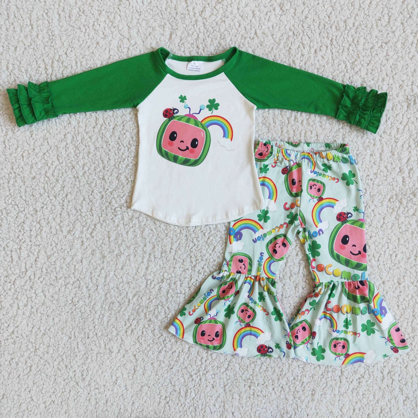 Clearance 6 A12-5 St. Patrick Green Melon Cartoon Girls Outfits