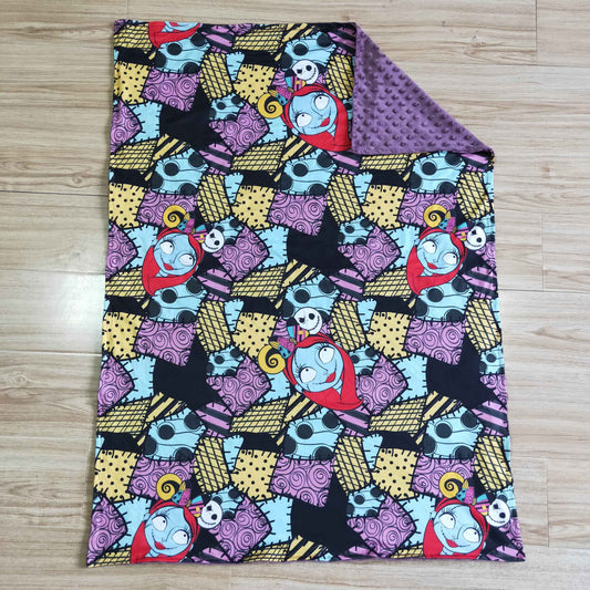 BL0025 Halloween Purple Cartoon Print Blanket